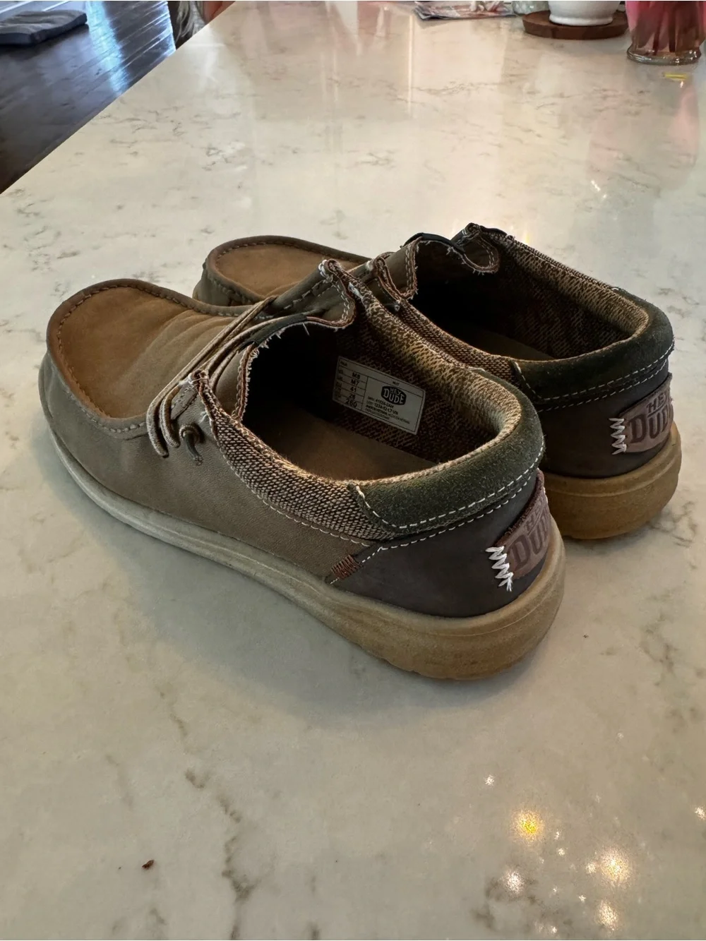 Hey Dude Men's Tan/Brown Canvas Moccasin Slip-Ons